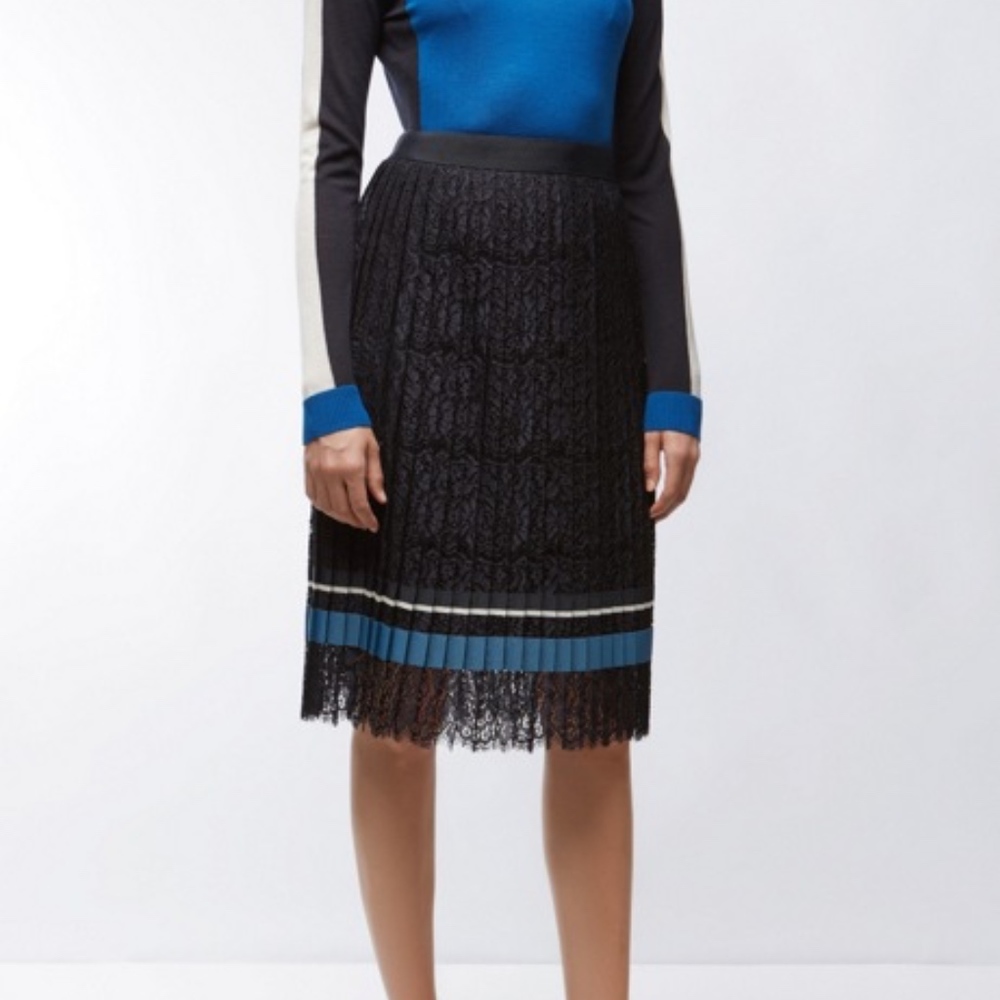 HUGO BOSS Pleated Lace Skirt, Size 8
